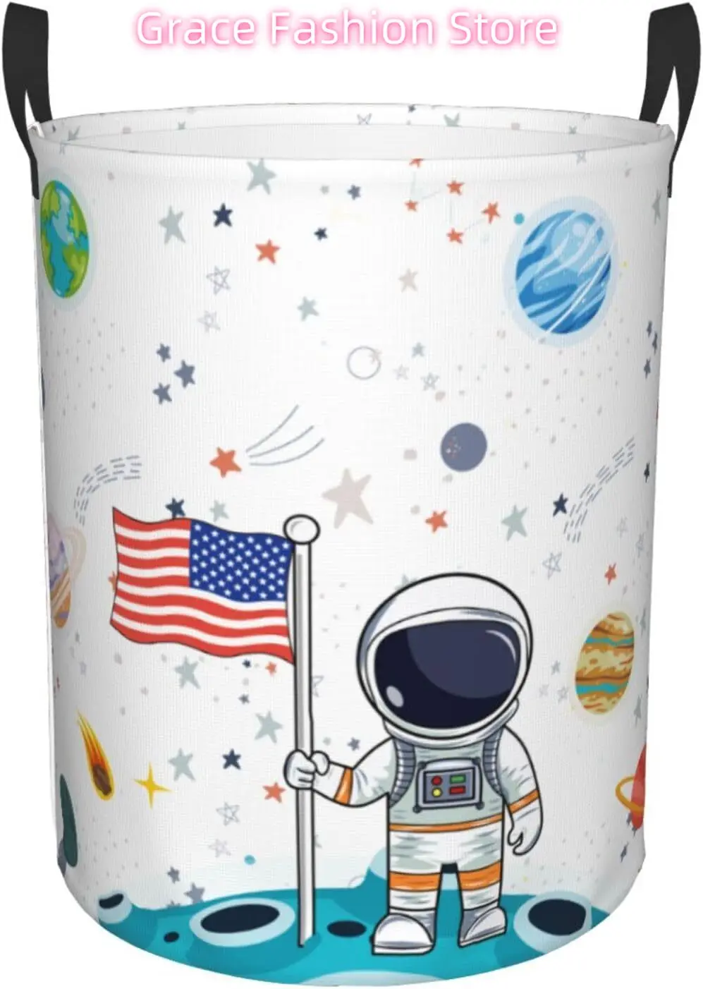 

Astronaut Laundry Basket Astronaut LAundry Hamper Funny Astronaut Basket Foldable Oxford Cloth Colorful Planet