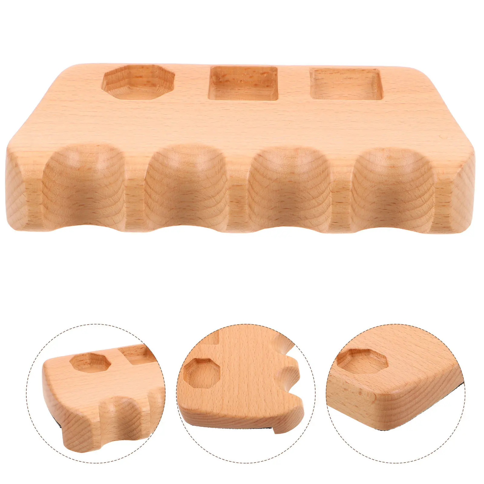 

4-Cue Pool Cue Rack Wood Holder Stand Grip for Snooker Sticks Easy Access Clutter-Free Billiards Game Room Setup