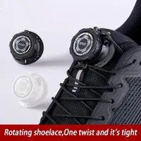 New Automatic Shoelaces Without Ties Black White Swivel Buckle Shoe Laces Thick Rope Sneakers Easy Installation No Tie Shoelace