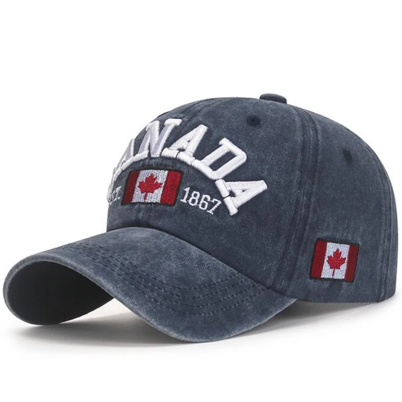 I love canada New Washed Cotton Baseball Cap Snapback Hat For Men Women Dad Hat Embroidery Casual hats Casquette Hip Hop Caps