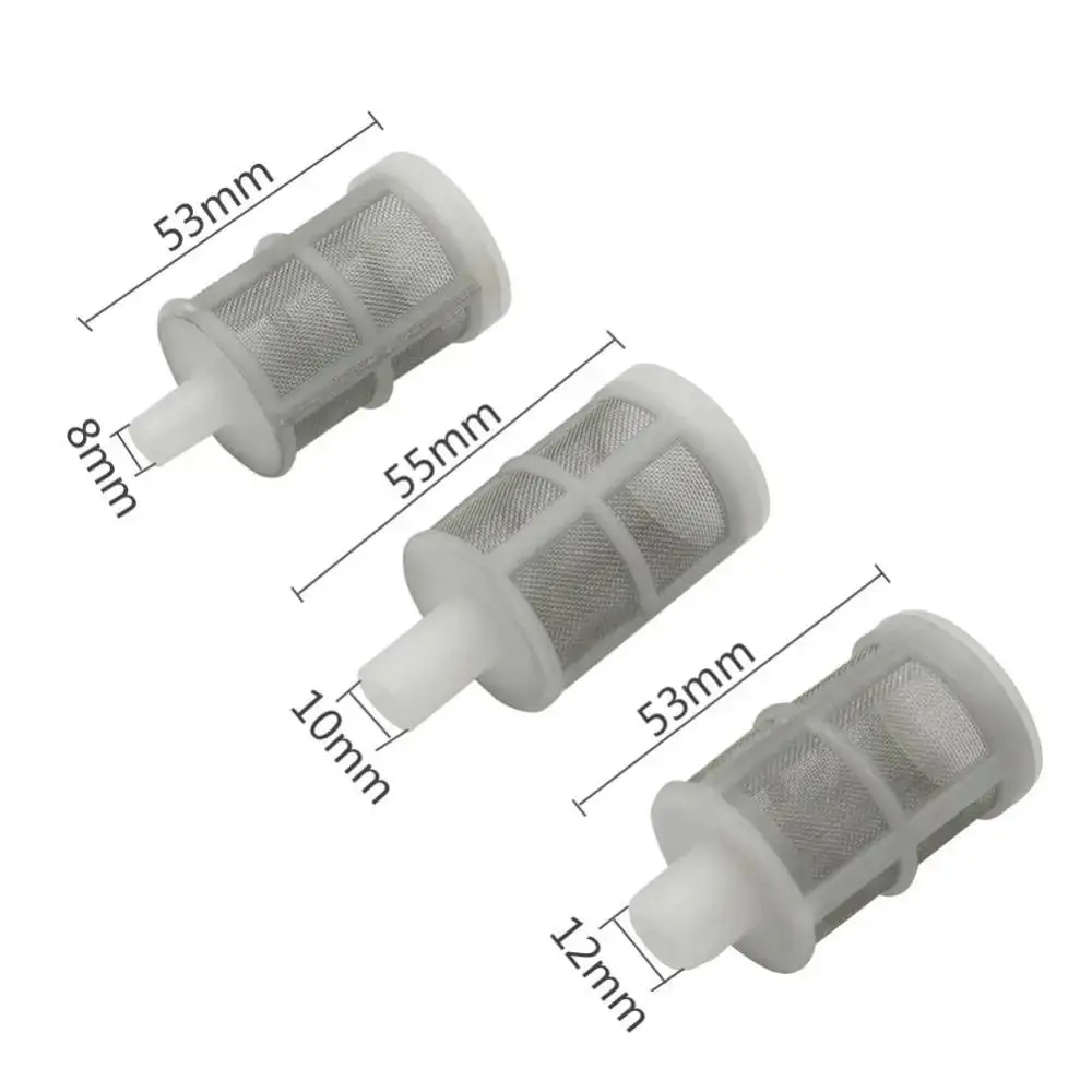 1/5Pcs Irrigation Aquarium Supplies Water Microfilter Diaphragm Pump 8mm 10mm 12mm Water Pump Net Filter Stainless Steel