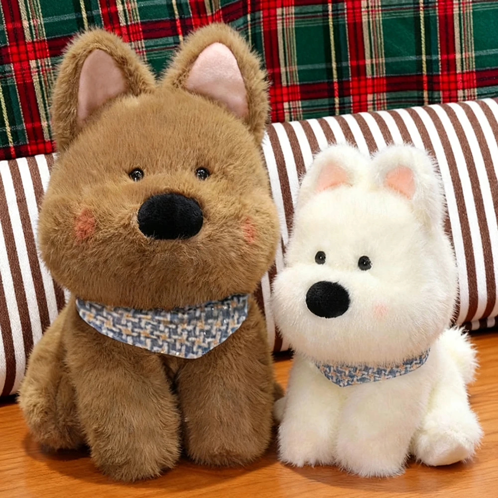 35/45CM lindo cachorro de peluche West Highland perro de peluche blanco Terrier muñecas relleno suave Kawaii juguete para cumpleaños Navidad San Valentín