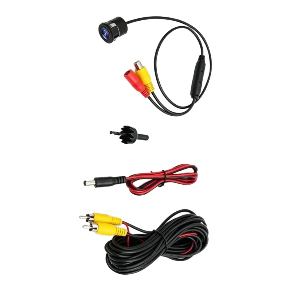 Drilled 18.5mm Rearview Camera Featuring 90-Degree Wide-Angle View Compatible with 12V Automotive Applications