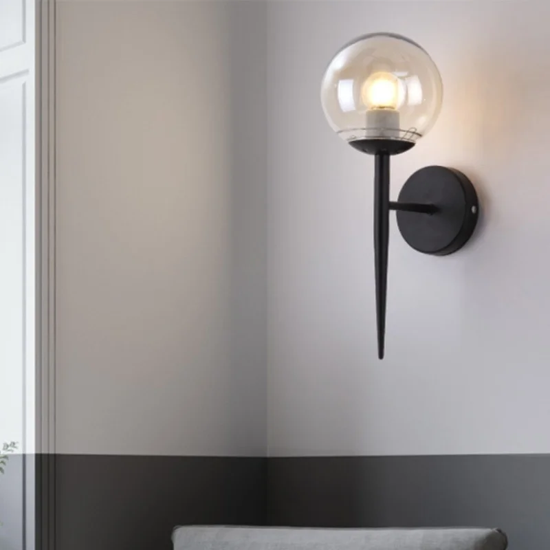 モダンなシンプルなリビングルームの通路の壁ランプ寝室のベッドの壁ランプガラスボールled壁ランプフルスター壁ランプ