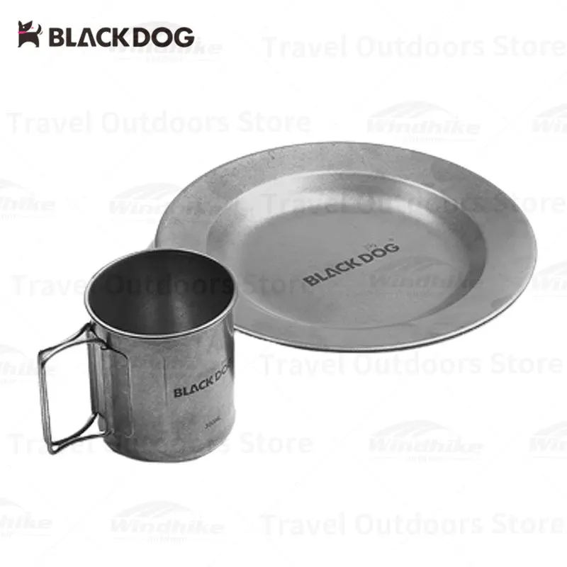 

Винтажная уличная посуда Naturehike BLACKDOG из нержавеющей стали 304, кружка для пикника, барбекю, кофе, обеденная тарелка, дорожная походная посуда
