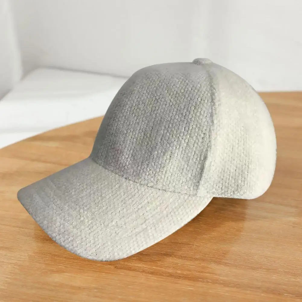 Solid Suede Retro Baseball Caps For Men Women Spring Autumn Street Hip Hop Hat Adjustable Faux Fur Sunscreen Visor Cap Warmth image 5