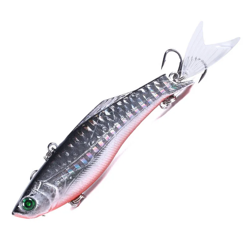 1pcs 8cm 22.5g Sinking VIB Lure No Rattling Ball Artificial Wobbler Hard Bait Lipless Crankbait Rattlesnake Fishing Tackle