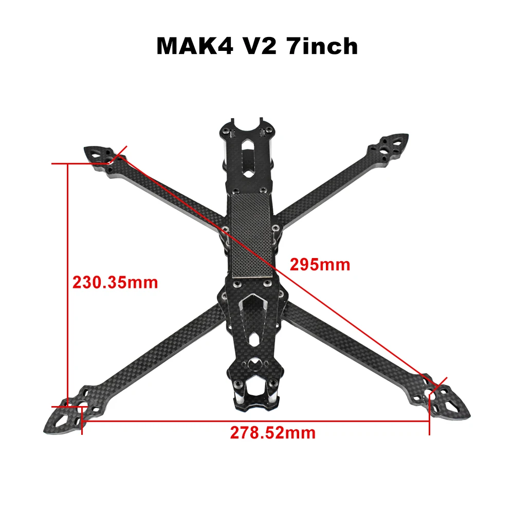 9IMOD-Bras en fibre de carbone 3K, pour importateur de course quadrirotor RC FPV FreKouLong Range, MAK4 V2, 7/8/9/10 pouces, 295/367/387/427mm, 6mm