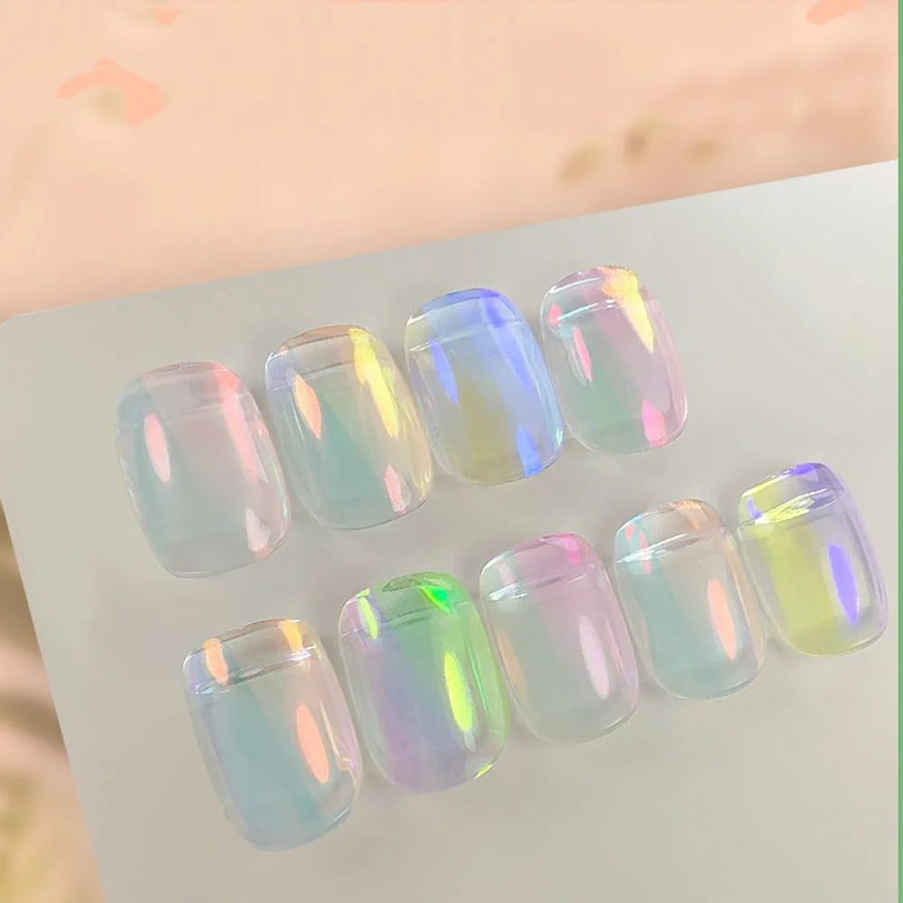 9Jar/Set Aurora Moonlight Mirror Nail Powder 9 Colors Pearl Mermaid Unicorn Nail Chrome  UV Gel Polish  Pigment DIY Nail Decor