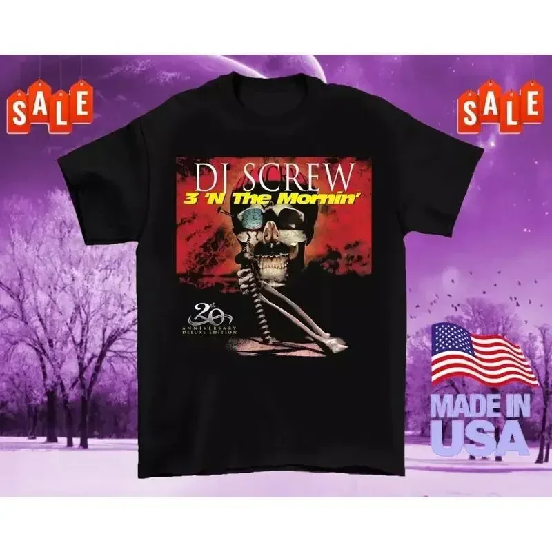 Хлопковая футболка унисекс для взрослых DJ Screw 3 N The Mornin 20th Anniversary