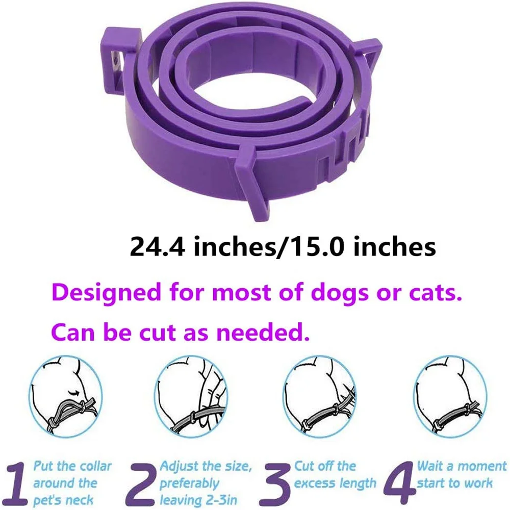 Calming Collar for Dog and Cat Relieve Reduce Anxiety or Stress Pheromones Formula Adjustable Waterproof Pet Lasting Calm Collar