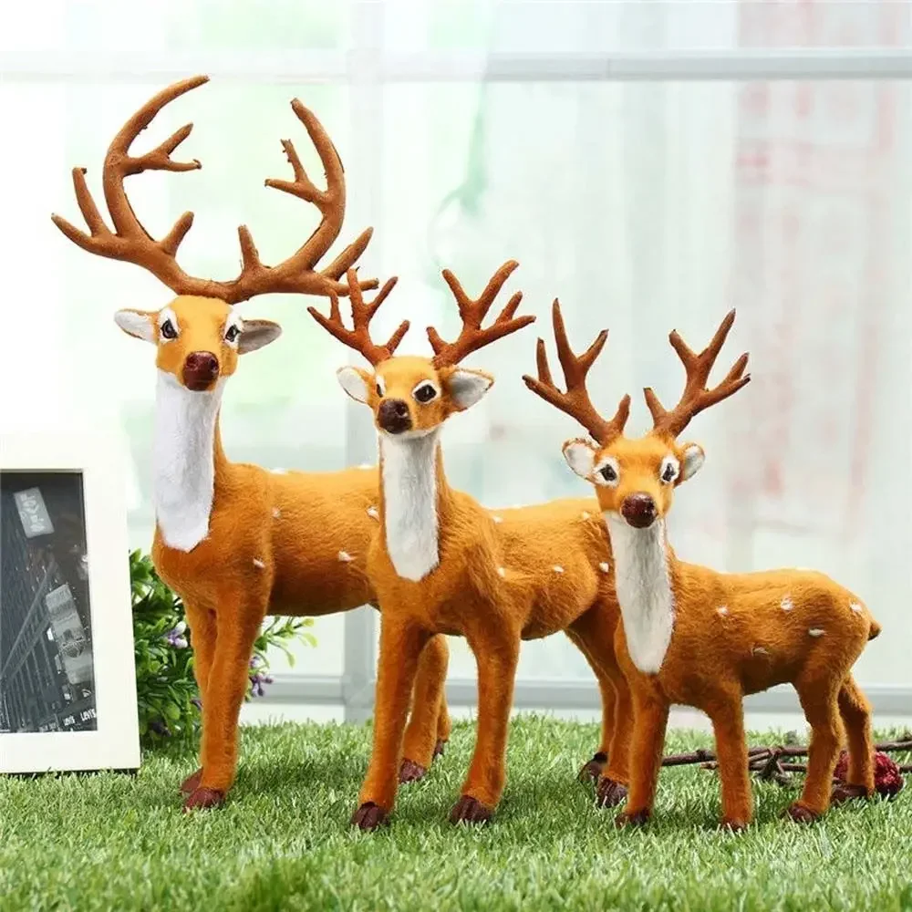 15/20/25cm Deer Reindeer Shape Party Scene Layout Fake Elk Plush Simulation Decoration For Home Shopping Mall Doll Ornaments