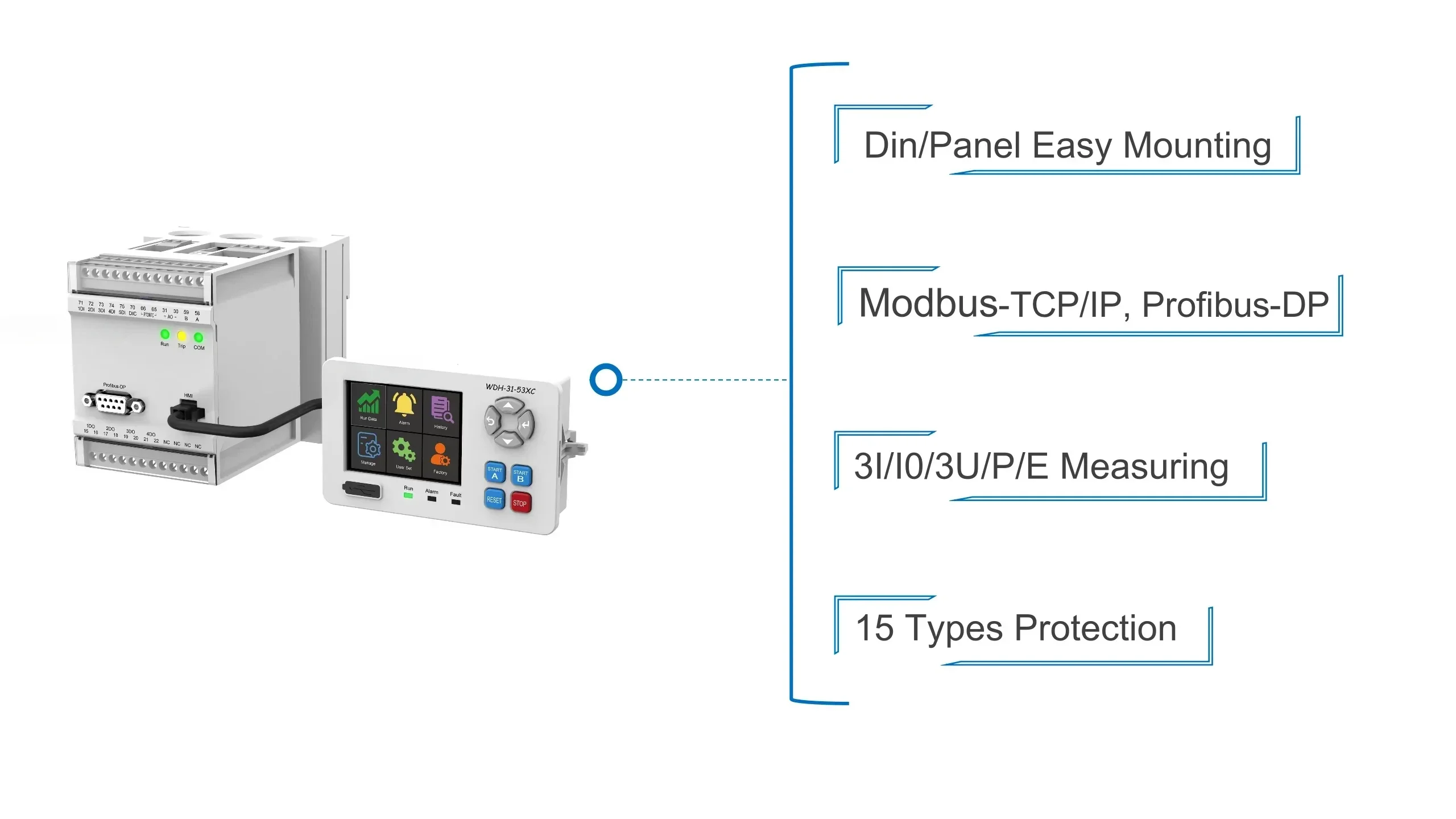 WDH-31-530 TFT display residual current temperature protection intelligent motor controllerfactory outlet