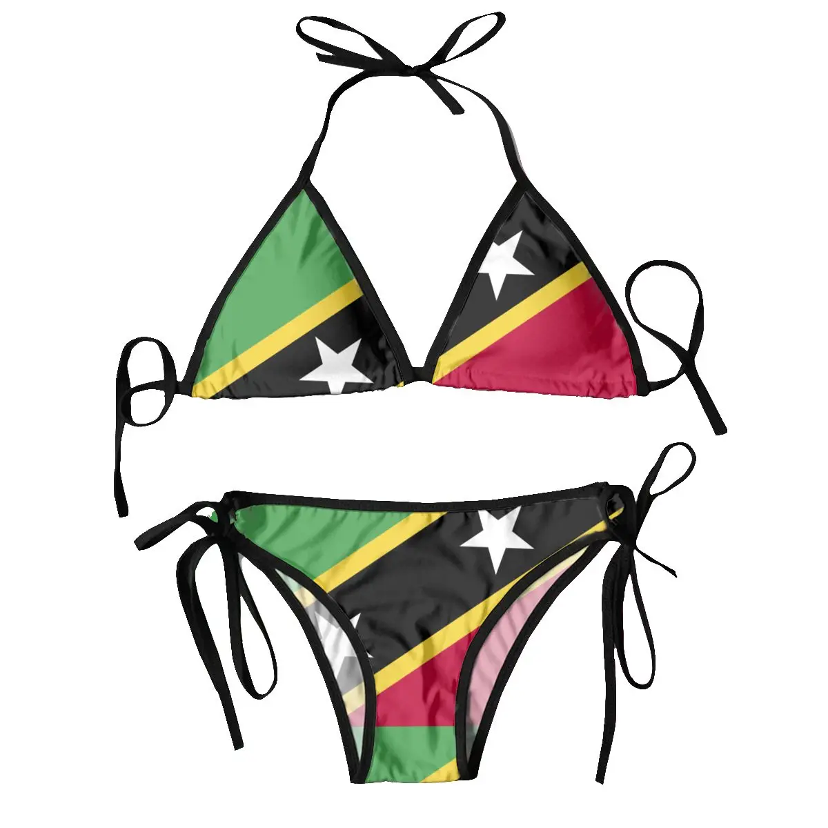 

Bikini Femme 2024 Luxe Flag Naughty Kitts And Nevis Two Piece Women's Set