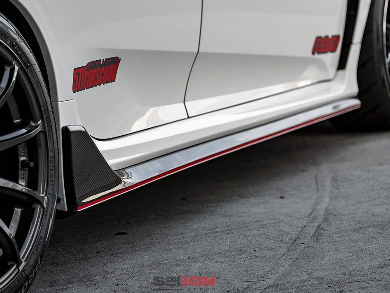 

Suitable For Honda Type R Civic FK8 Original Carbon Fiber Modified Side Skirt, Side Shovel Small Bag Apron Side