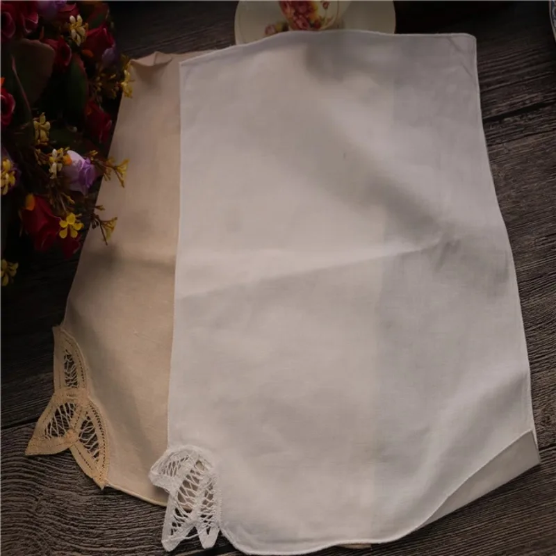 4 pezzi di cotone bianco beige copri fazzoletto panno antipolvere tovagliolo in stile europeo