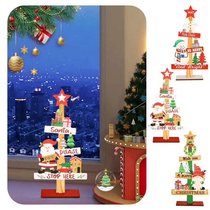 Christmas Sign Centerpiece Christmas Desktop Decoration With Words Christmas Tabletop Decorations With Stable Base For Home