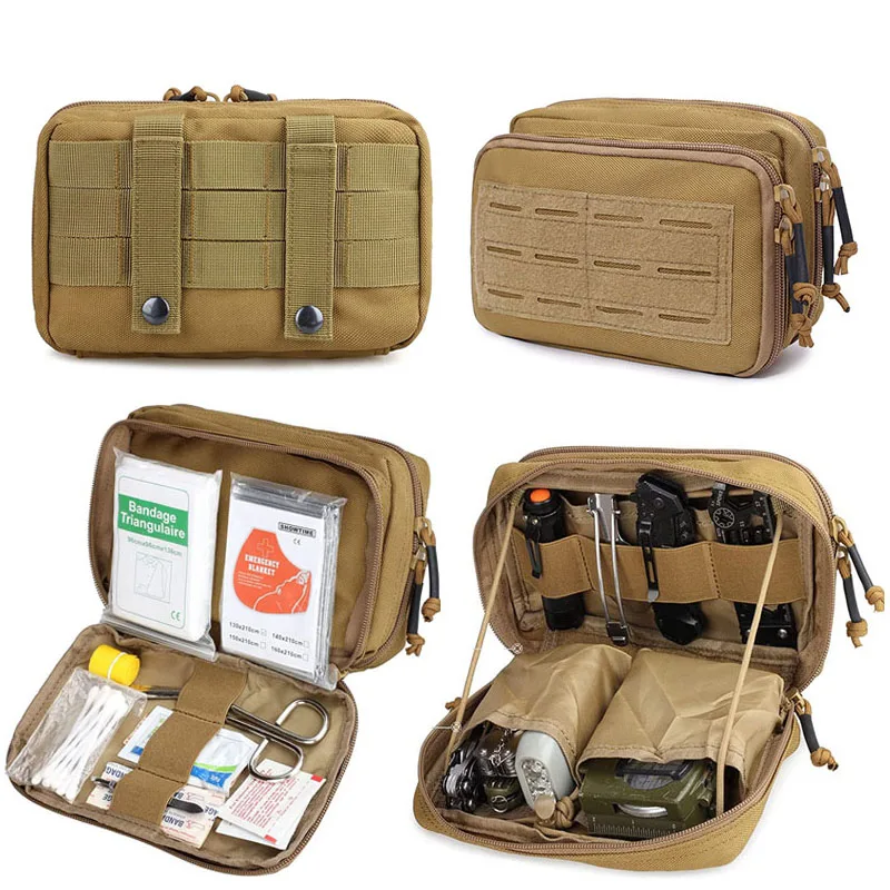 Outdoor Molle First Aid Kit Pouch Medical EMT EDC Pouch Double Layer Bag IFAK Pouch Hunting Tactical Emergency Survival Tool Bag