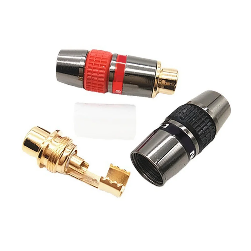 Suono musicale spina RCA femmina placcata in oro cavo hi-fi da 8MM terminale connettore Audio in rame connettore Jack RCA adattatore femmina