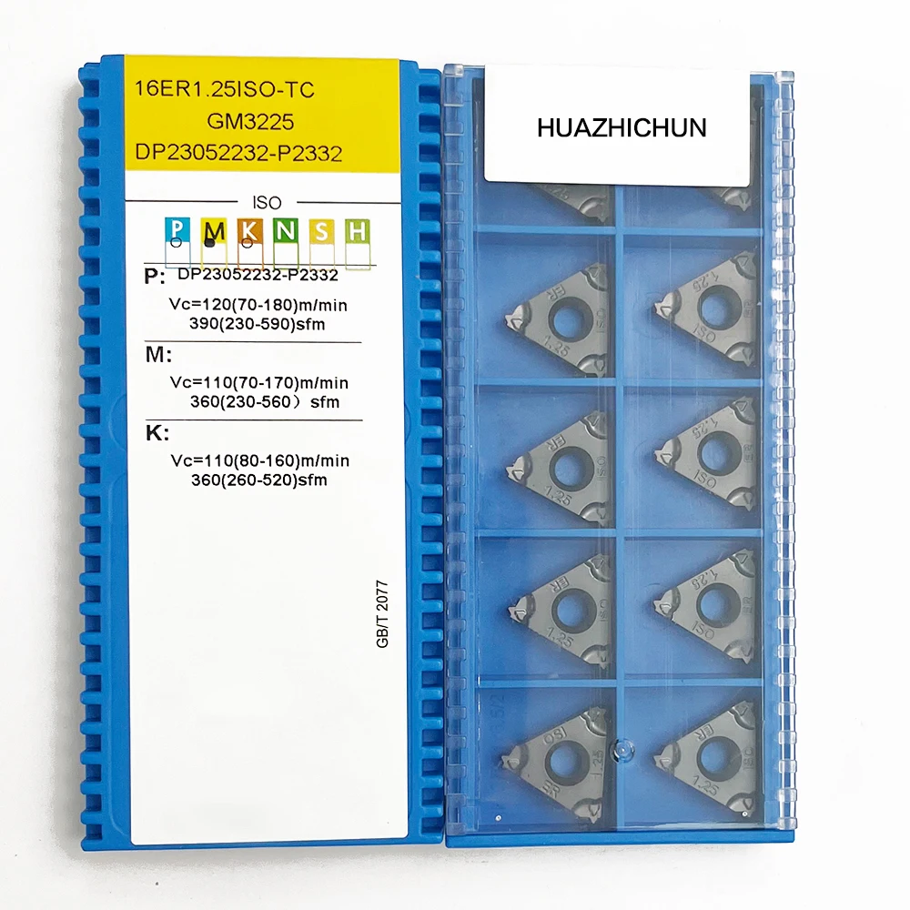 

HUAZHICHUN 16ER1.25ISO-TC GM3225 Carbide Inserts Milling Cutter Tool