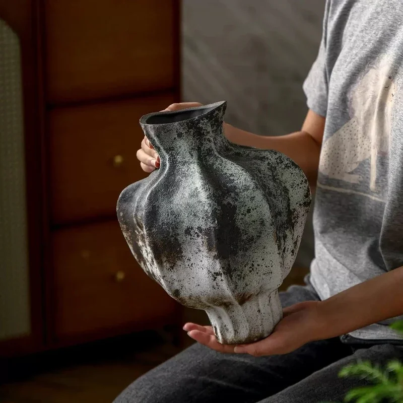 Pleated Ceramic Vase Hydroponics Flower Pots Desk Decoration Ornaments Flowers Arrangement Floral Vases Room Aesthetic Decor