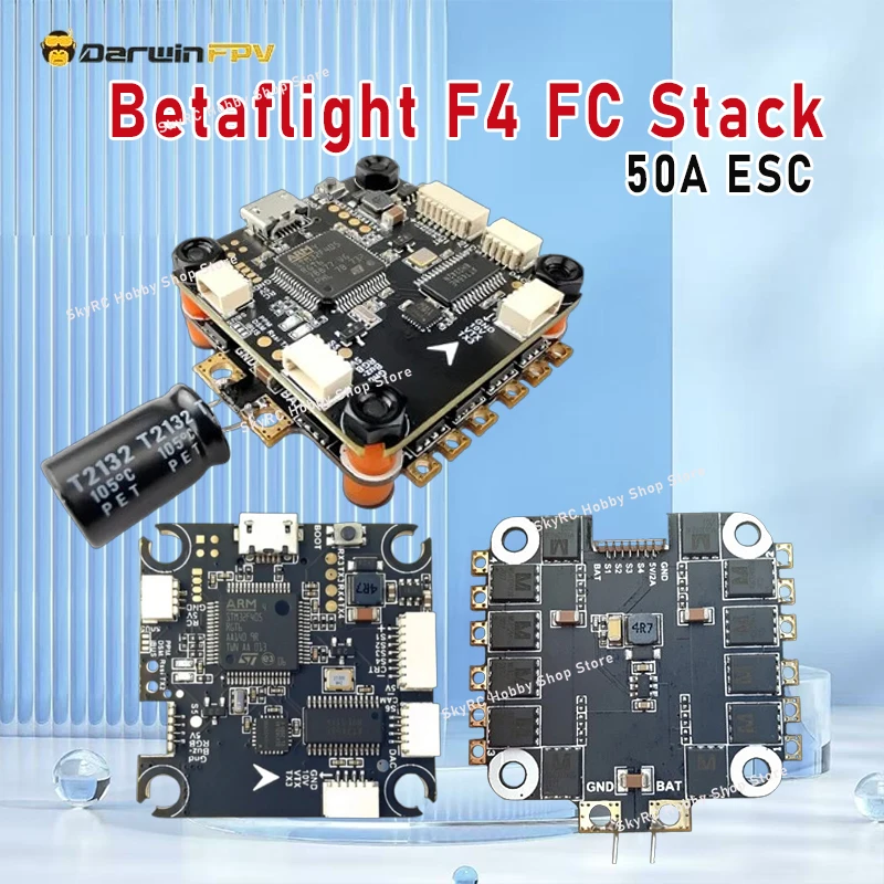 DarwinFPV Betaflight F4 Контроллер полета Стек 50A DSHOT600 ESC Стек FPV Часть дрона