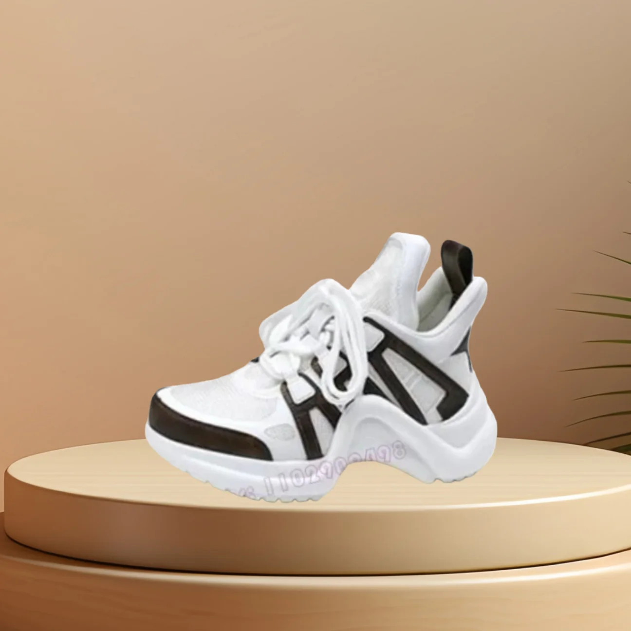 

Black White Mixed Colors Sneakers Cross Tied Strange Sole Round Toe Women Shoes Luxury Sports Shoes 2024 Zapatos Para Mujere