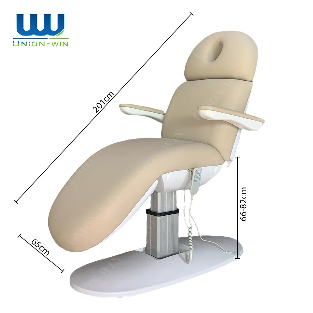 Union Win الأثاث الداخلي الأزرق سبا توبر فاخر تمديد رمش طاولة مستحضرات التجميل الكهربائية طاولة التجميل تدليك لاش السرير #4
