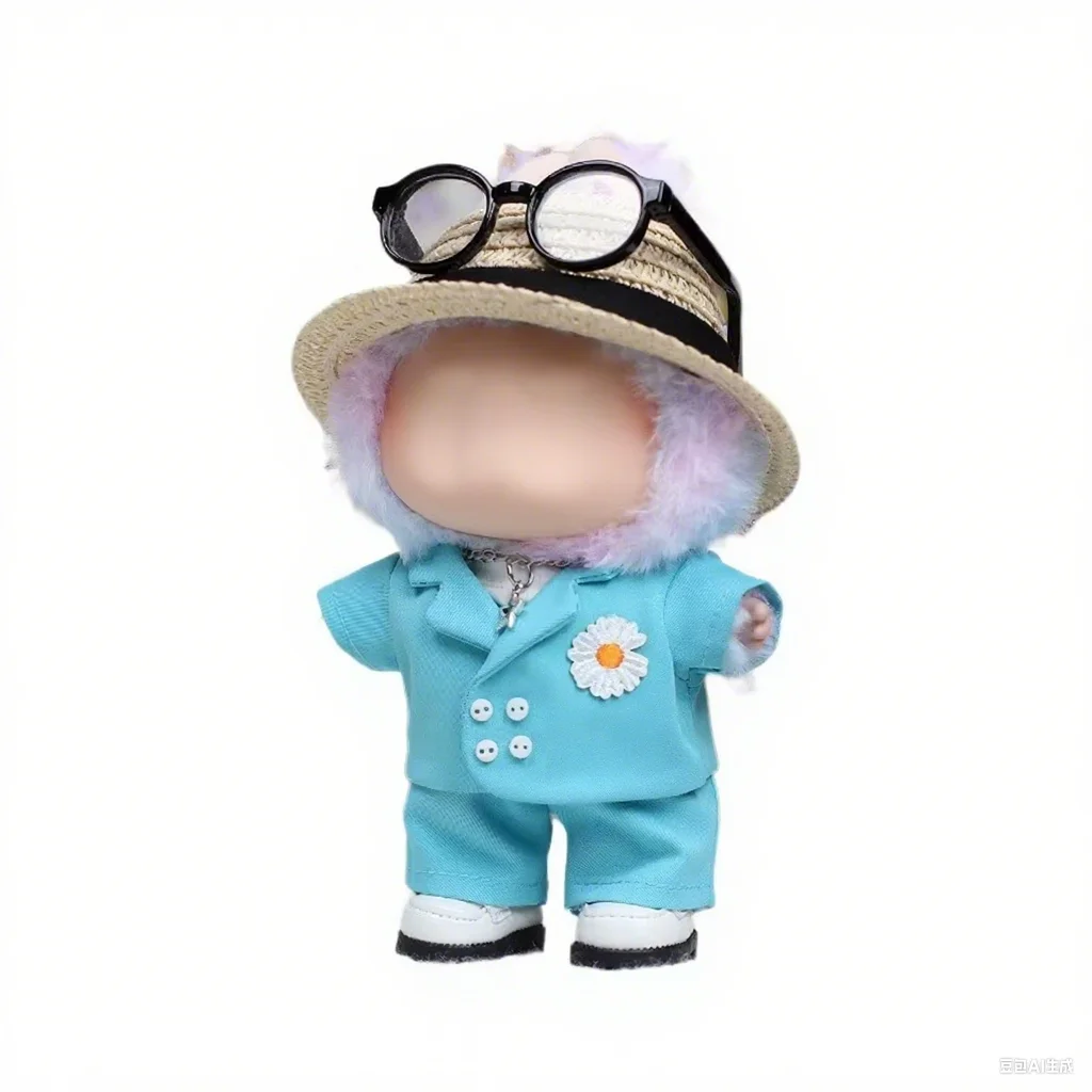 Abbigliamento per Bambole Labubu da 17 cm Compatibile con Anime, Vestiti di Lusso Firmati per Labubu, Serie G-Dragon, Accessori per Bambole di Peluche