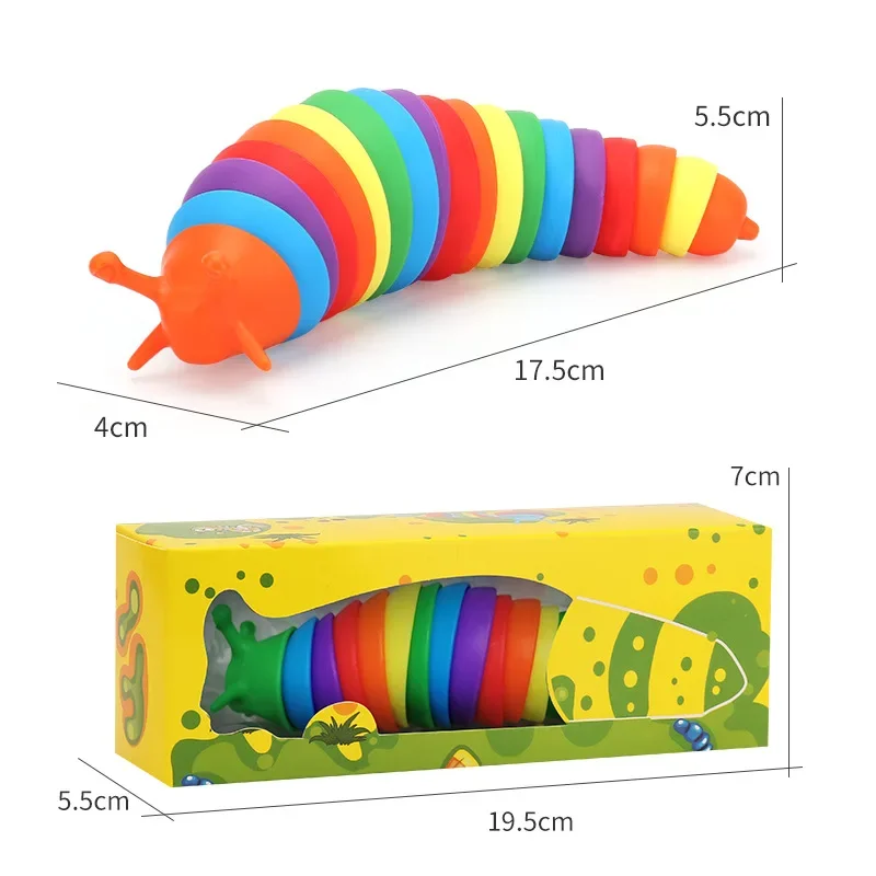 2 pçs brinquedo caterpillar, caracol alívio do estresse quebra-cabeça das crianças e brinquedo do alívio do estresse adulto balanço jogo slide quebra-cabeças