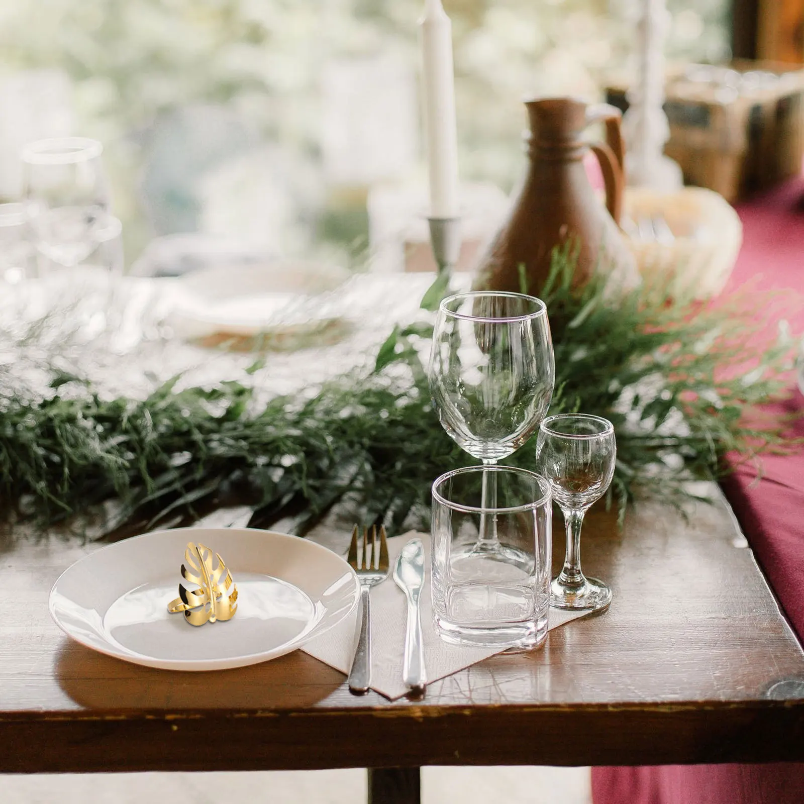 

6Pcs Elegant Napkin Ring Holders Impressive Guest Decorations Reusable Wipe Clean Banquet Dinner Party Napkin Ring