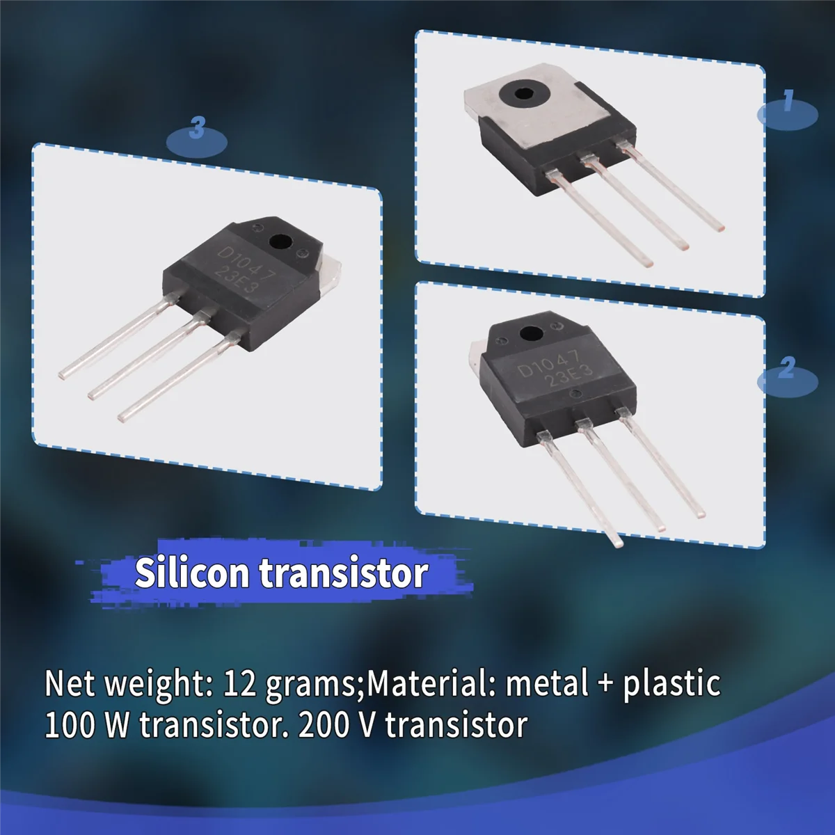 2 silicon transistor - D 1047 + B 817, 200 V, 12 A