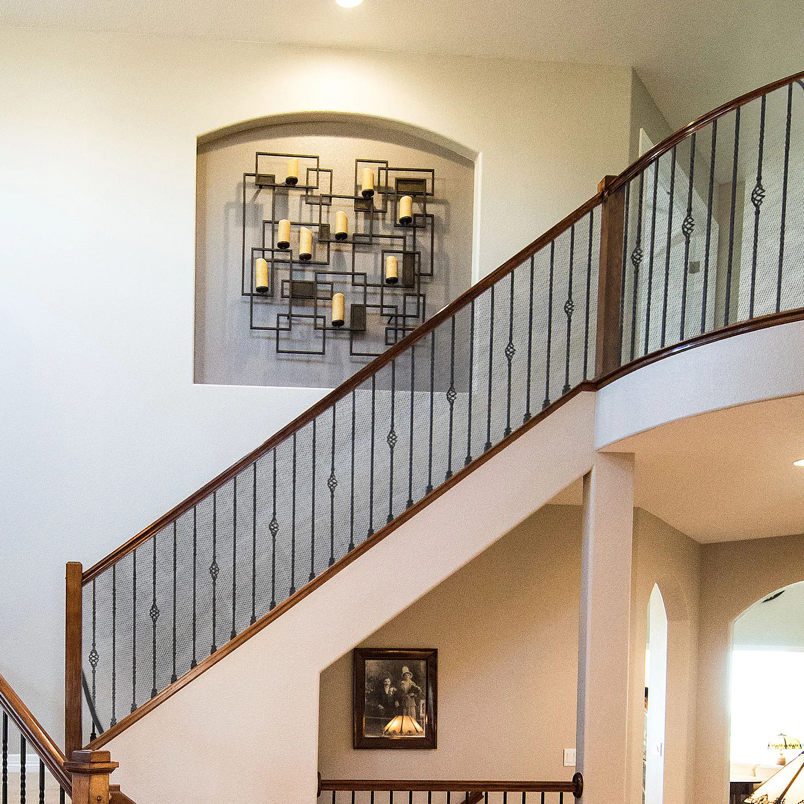 

1Set Stair Safety Net Banister Guard Baby Railing Mesh Guard 4.5x0.9m Child Proof Balcony Net for Pets Kids Balcony Screen