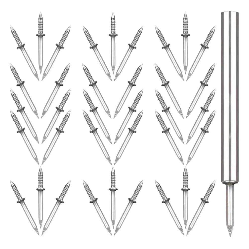 1Set Double-Headed Iron Nail Set for Seamless Damage-Free Installation Picture Hanging Nails for Drywall Plaster Walls Furniture