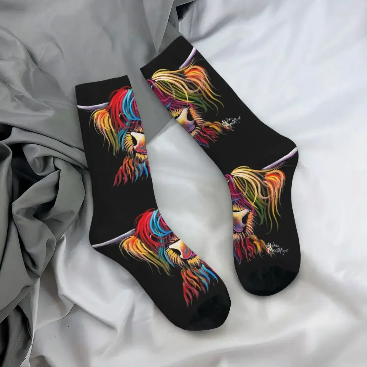 스코틀랜드 하이랜드 소 양말 하라주쿠 슈퍼 소프트 스타킹 올 시즌 긴 양말 유니섹스 선물용 액세서리