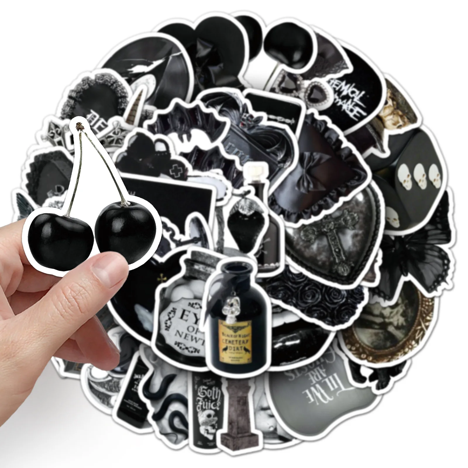 50 個ダークゴシックスタイル落書きステッカー装飾ハンドブック電話ケース水カップ DIY パーソナライズされた防水ステッカーおもちゃ