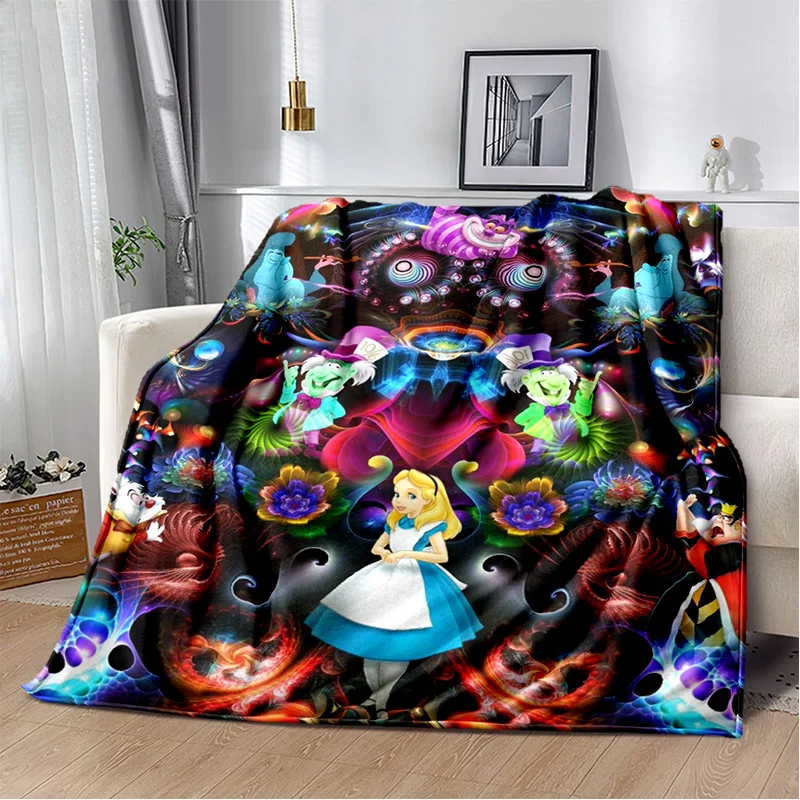 Cartoon Alice in Wonderland Cheshire Cat Soft Blankets,Throw Blanket Comfortable Blanket for Picnic Beds Sofa Home Bedroom Kids