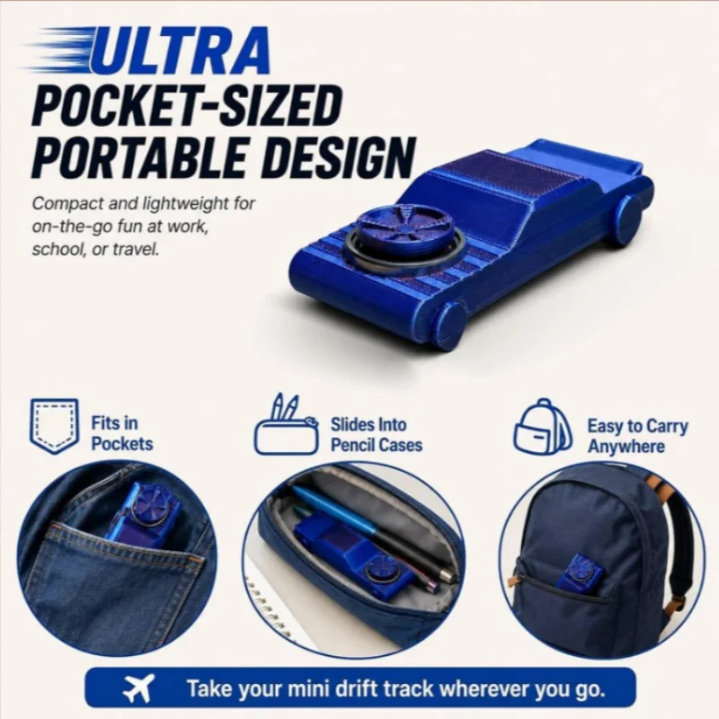 Taschen-Drift-Fidget-Auto 3D-Gedrucktes Mini-Finger-Drift-Auto Spinner Gyro Tragbares Stress- und Angstabbau-Schreibtischspielzeug für Kinder und Erwachsene – Detail 2