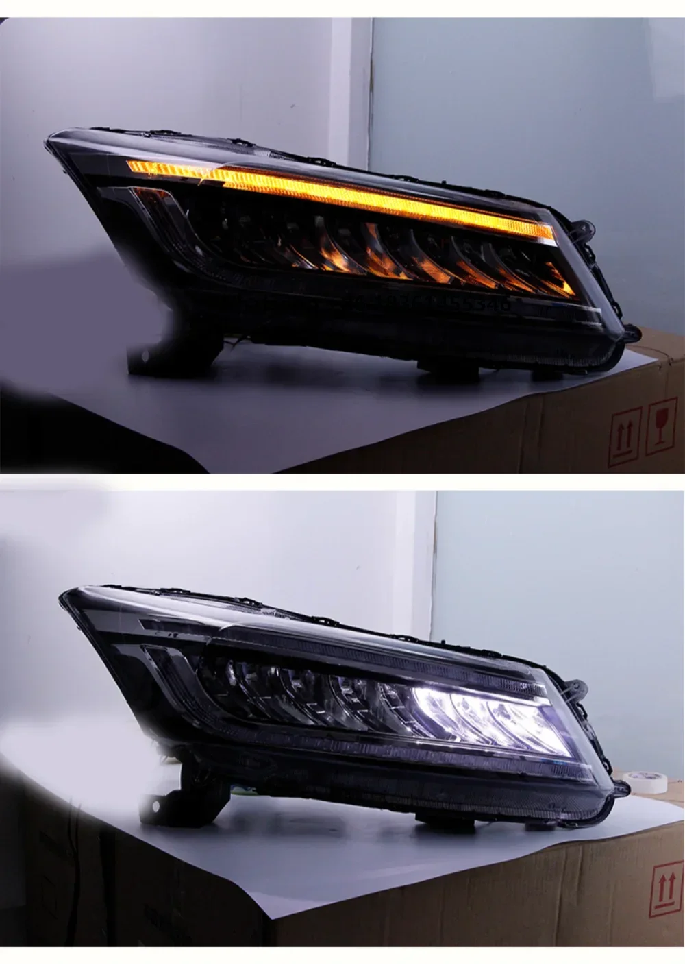 

Pair of Car Headlight assembly For Accord 8th 2008-13 full led DRL daytime running light turn signal headlamp