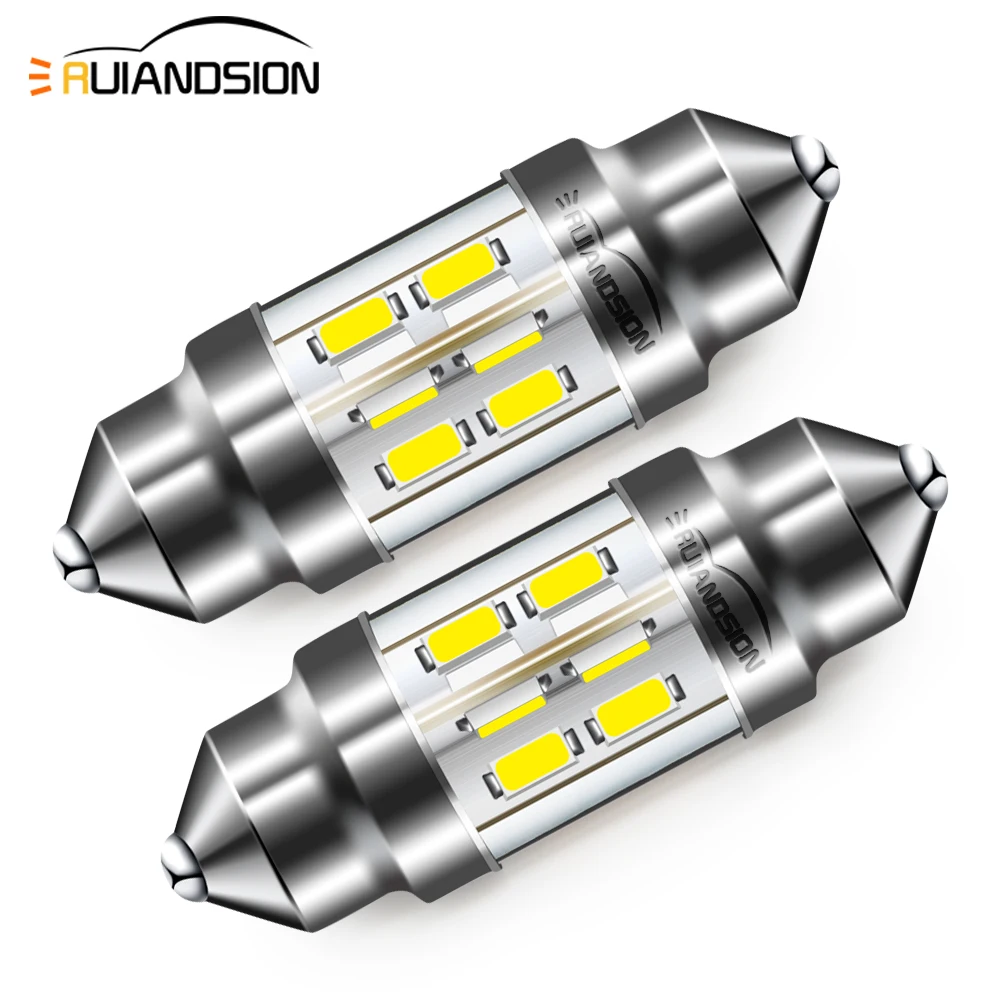 

2PCS 31/36/39/42MM Canbus Festoon LED C5W C10W Bulb Auto Interior Dome Trunk License Plate Light DC 6V24V 100LM 6000K For Toyota