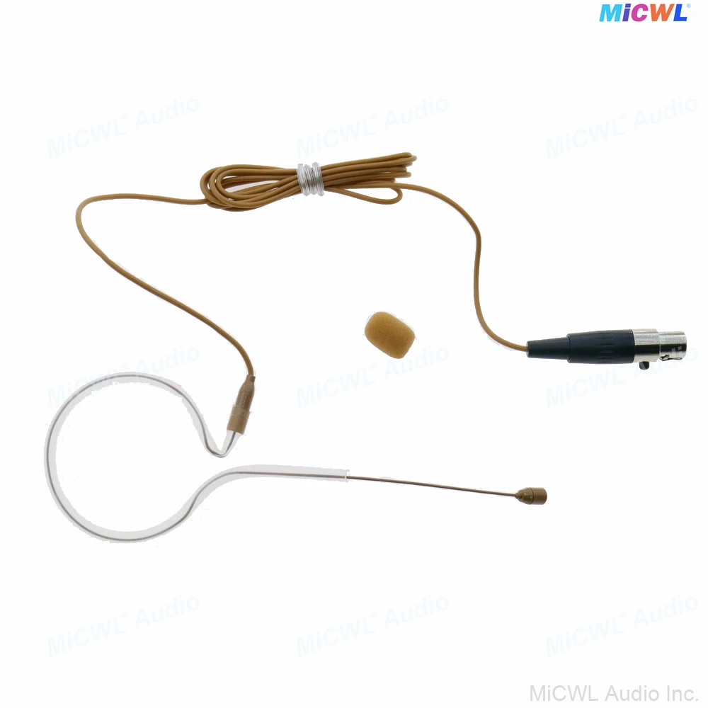 ميكروفون سماعة أذن معلق MX153 بلون أسمر لـ Shure Sennheiser EW G3 G4 4Pin AKG Samson 3Pin إصدار محدود