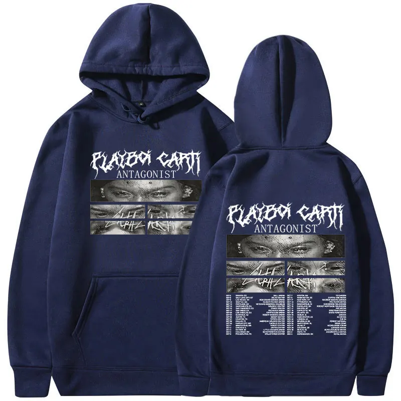 Playboi Carti Antagonist Tour Hoodie Men's Fashion Hip Hop Long Sleeve Oversized Sweatshirt 2023 Concert Fan Gift Hoodies Unisex