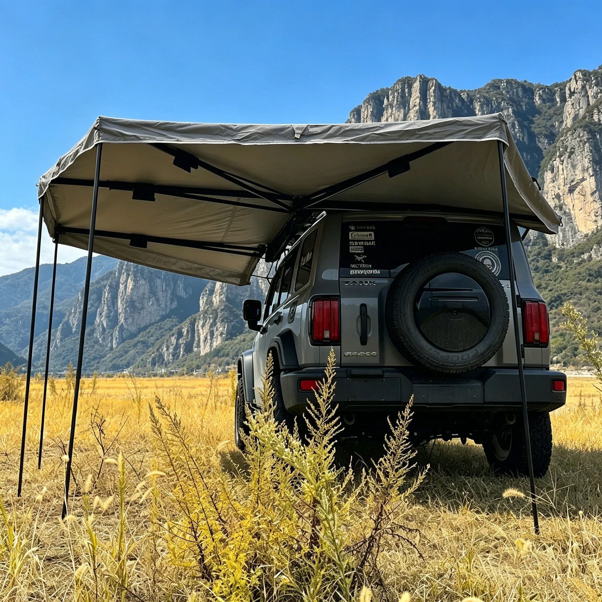 

Younghunter Large 360° Foxwing Car Side Awning Waterproof Freestanding SUV Tent with LED Light for Glamping Camping Overlanding