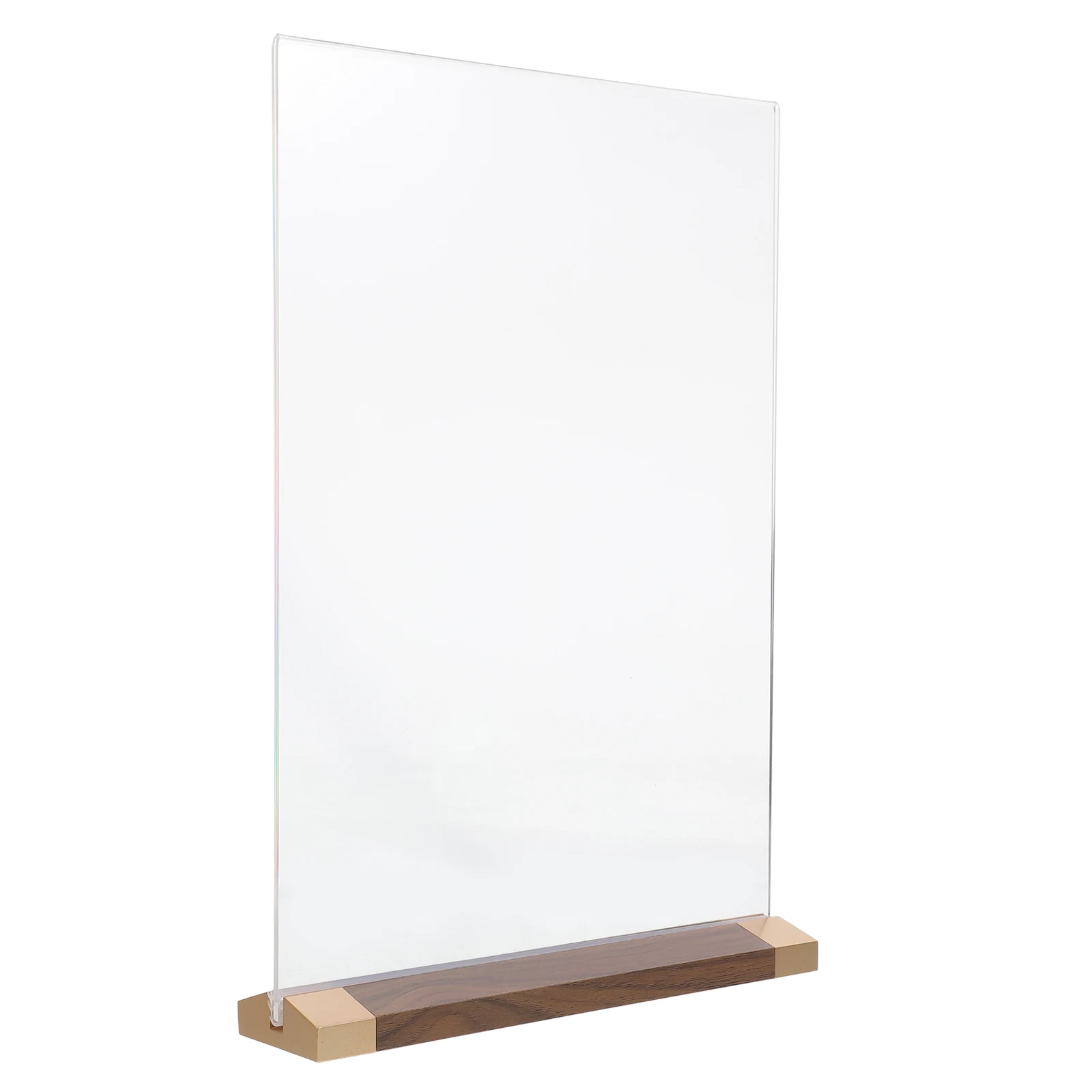 

Walnut Display Stand Acrylic Sign Holder Large Size Stable Easel Menu Shelf Document Holder Table Signs Poster