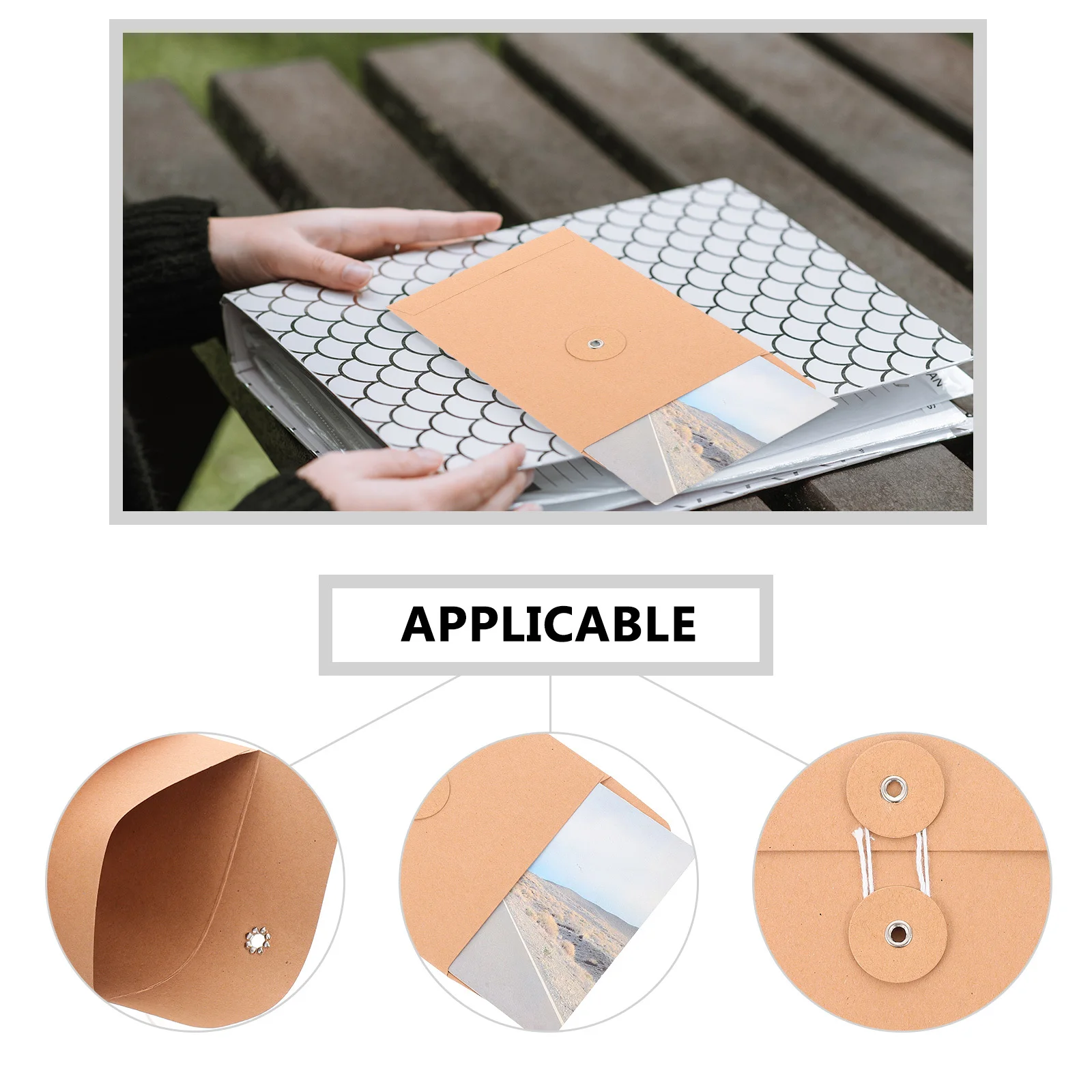 25 قطعة كرافت ورقة وثيقة مغلف قسط سميكة ملف الحقيبة لمشروع الملفات بطاقات دعوات البريد المنظم التخزين