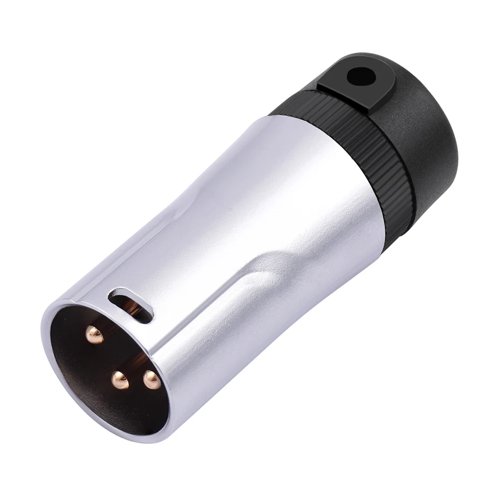 Male and Female Compact XLR Microphone Solder Adapter with 90 Degree Angle Gold Plated High Fidelity Audio Connector