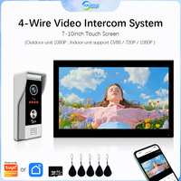 Video Door Intercom System for Home Tuya Smart Wifi 1080P Metal Doorphone 160° Camera,7 Inch 10 Touch Screen