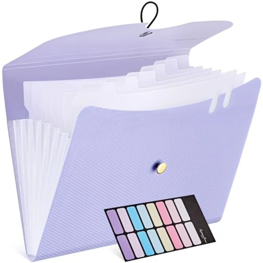 

7 Pockets Expanding File Folder, A4 Size Accordion File Folders with 12 Labels, Cute Paper Organizer, Portable Document Organiz
