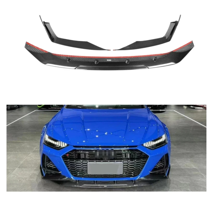 

Real Dry Carbon Fiber Front Lip for Audi RS6 RS7 2019 2020 2021 Front Bumper Lip Auto Part