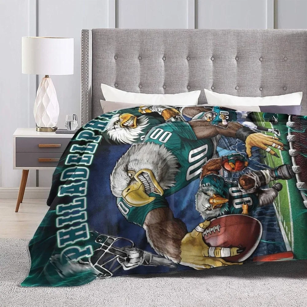 Manta de fútbol Philadelphia Eagles, suave y acogedora con diseño de espíritu del equipo, regalo perfecto para fanáticos de los deportes y decoración del hogar